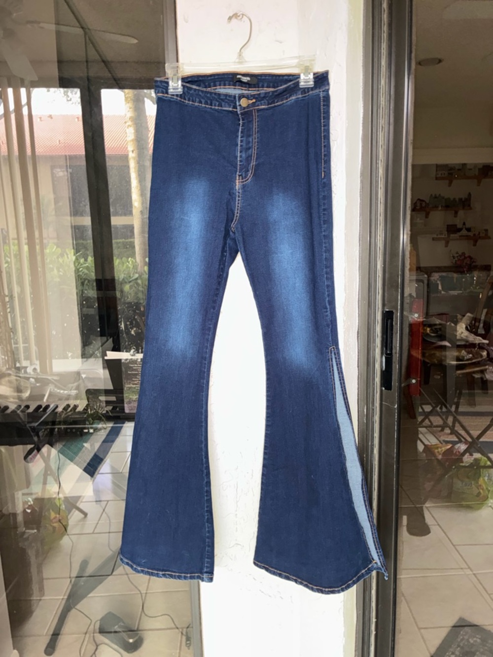 American Bazi Dark Blue Flare Jeans with Side Panel - Picture 3 of 5